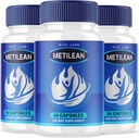 (3 Pack) Metilean Weight Loss Supplement, Metilean Diteary Pills to Melt Stubborn Belly Fat, Metilean Advanced Formula to Lose פאונדs, Metilean Pastillas ביקורות (180 קפסולות)