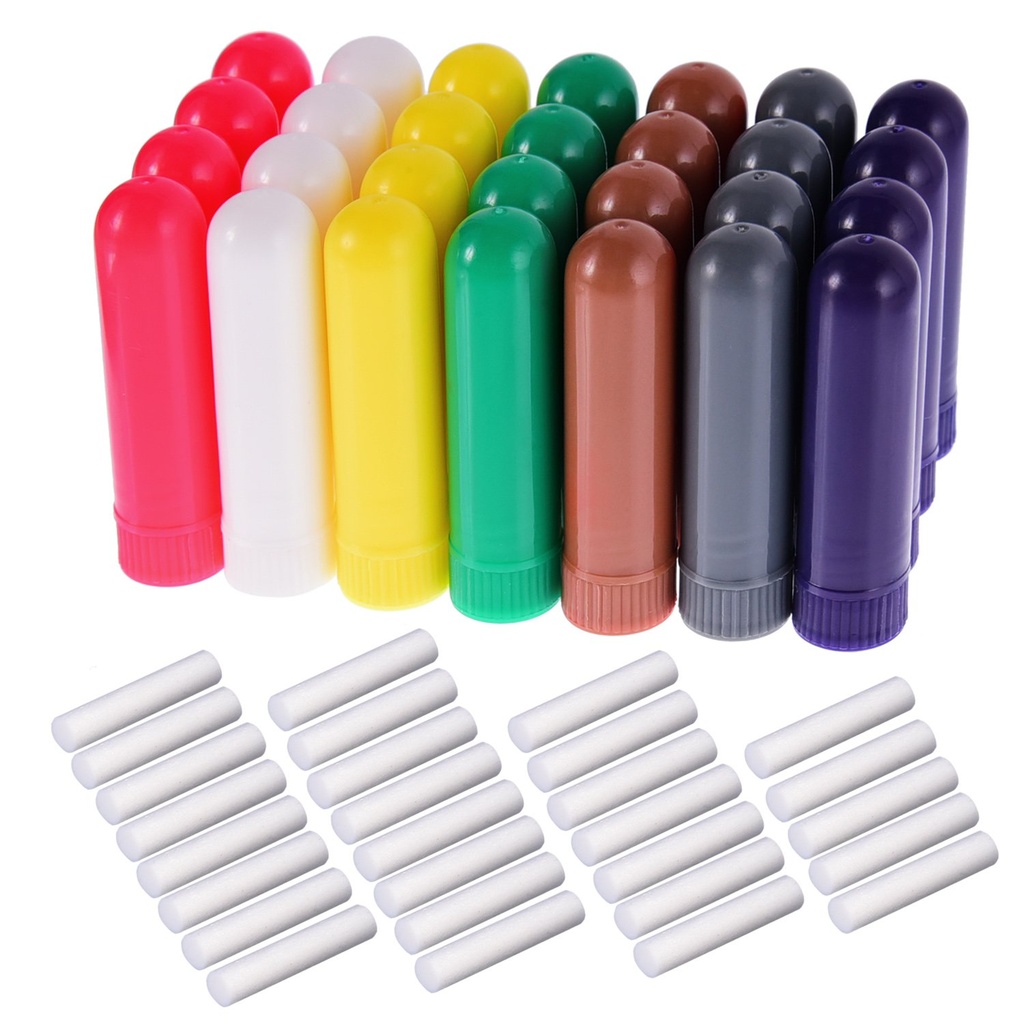 eBoot 28 Sets Essential Oil Aromatherapy Nasal Inhalers Tubes Refillable Inhaler Stick, 7 צבעים, עם Wickss