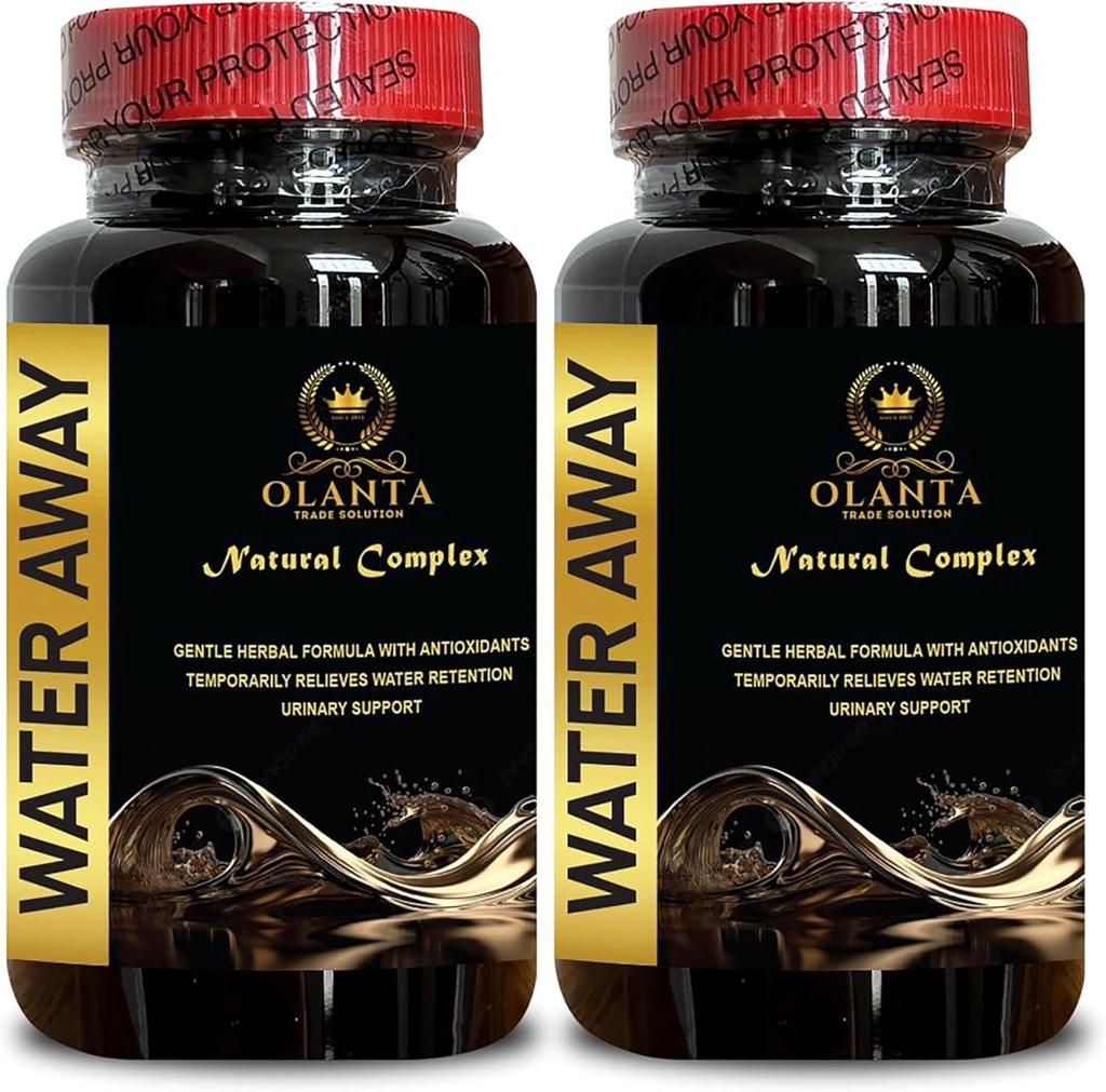 גלולת מים - Kidney Detox, Natural Diuretic Complex for Temporary Water Gain, Swelling, צמצם את חזרות פלויד, Milk Thistle - 2 בקבוקי 120 קפסולות