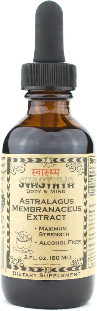 SVASTHYA BODY & MIND Astragalus Membranaceus לחלץ - Boosts Immune System & Mental Clarity, Natural Healing & Stress Relief, Made in the USA, GMP, 2 oz