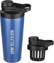 DIW 24 oz Shakerבק, Stainless Steel Mix with Noise-Free Design, Insulated Metal Shaker Cup for חלבונים Mixes and Pre Workout,Gym Cup Shaker (Navy Blue)