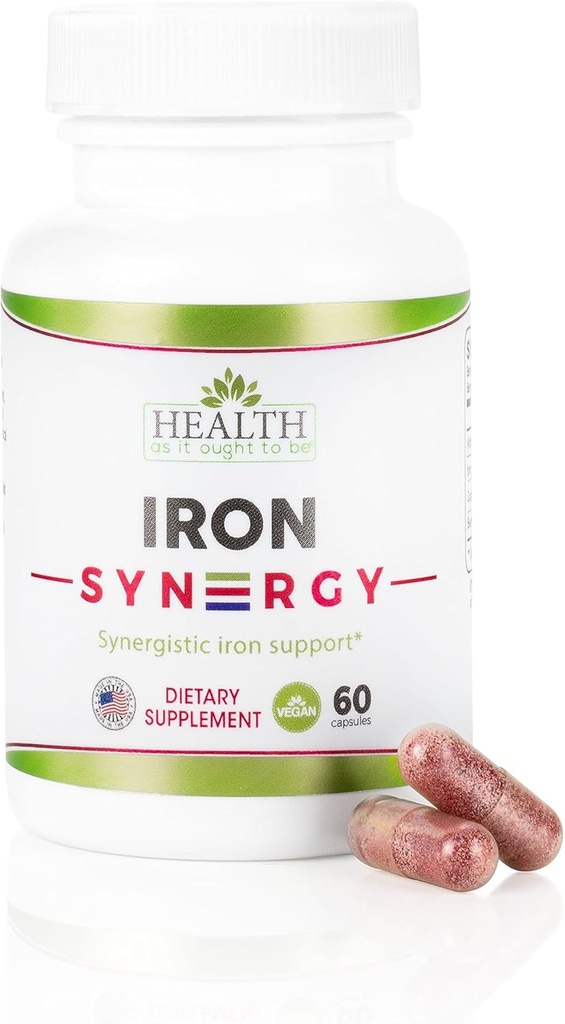 בריאות כמו זה Ought להיות Iron Syn3rgy תוסף | Physician פורמולה קפסולות עם ברזל, קופר, Beet Root, ויטמין C | 60 קפסולות