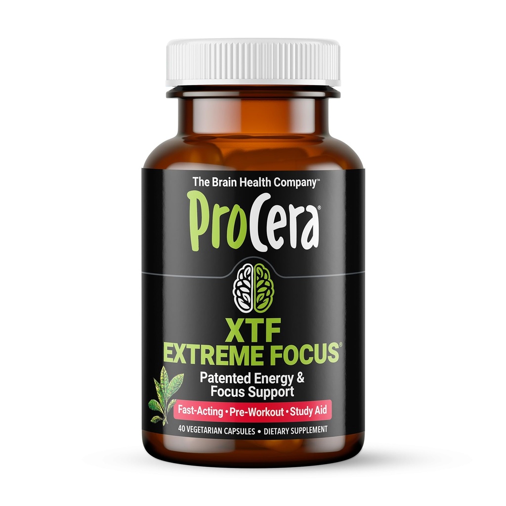 Procera XTF - Perfect Study Aid - תוצאות מיידיות - שיפור מיקוד וזיכרון - הגדלת חמצן וזרימת דם - בהירות נפשית - אנרגיה Boost - ירידה קוגניטיבית איטית - 40 הרוזן ספירה
