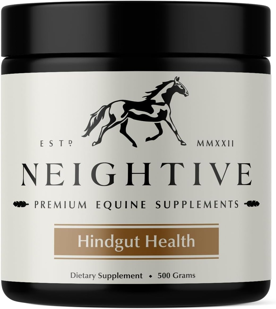 תוספי בריאות הינדגוטים על ידי Neightive - הקטנת Ulcers - Relieve Colic, Diarrhea, ואת בעיות ביצועים בסוסים - שיפור התנהגות, Appetite, ו- Coat - עלייה במשקל מקבל - Equine Gut Health