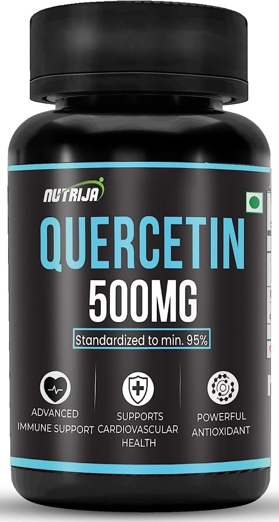 Quercetin 500 מ"ג קפסולות - סטנדרטי ל-95% | תוספת גבוהה של Purified & Bioavailable | Natural Bio-flavonoids & Powerful Anti-Oxidants (30 קפסולות)
