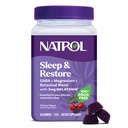 Natrol Sleep + שחזור Magnesium Glycinate בלעת חניכיים עם Melatonin 5 מ"ג - Calm Magnesium עם GABA, תערובת בוטנית, Cherry Flavor, 60 חניכיים