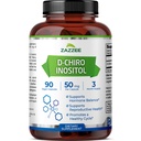 Zazzee D-Chiro-Inositol, 50 מ"ג לקפסולה, 90 קפסולות טבעוניות, Dosage אידיאלי עבור 40:1 Ratio עם Myo-Inositol, 3 חודשים אספקה, 100% צמחוני, non-GMO