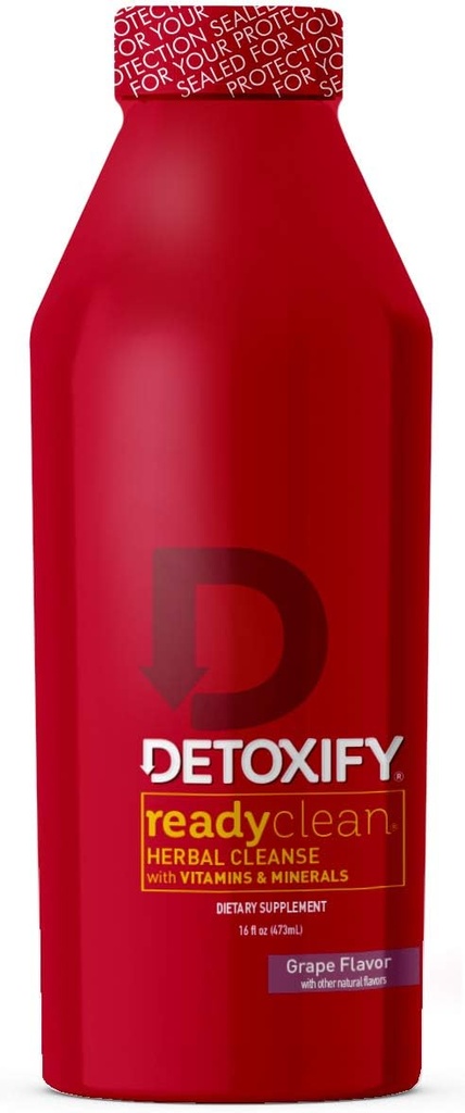 Detoxify - מוכן ניקוי צמחי - Grape- 16 oz - פורמולה Herbal Detox Drink - Milk Thistle Seed Extractd Extract - Plus Sticker