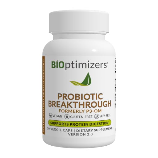 BIOptims Probiotic Break Through - Lactobacillus Plantarum OM Probiotics & Prebiotics Health Supplement for Gut, Digestive & Immune Support Probiotics for Women Men Elderly - 30 קפסולות טבעוניות