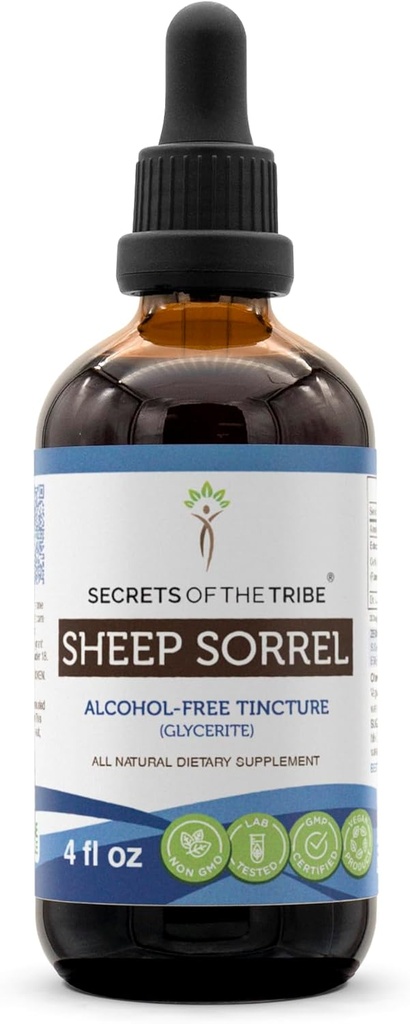 צאן Sorrel Tincture אלכוהול חינם לחלץ, כבשים סורל (Rumex Acetosella) Dried Herb Tincture תוסף 4 oz