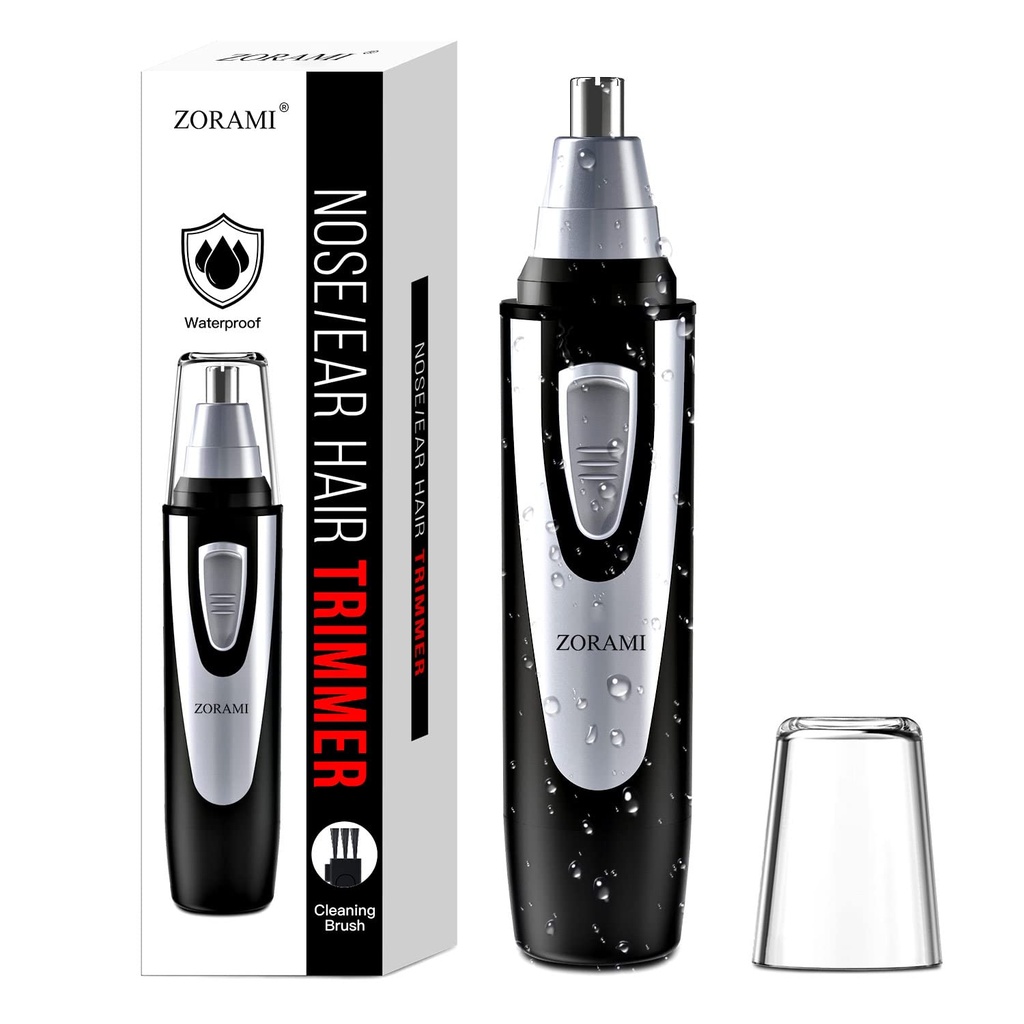 אוזניים Nose Hair Trimmer Clipper - 2025 Professional Painless Eyebrow & הפנים שיער טרימר עבור גברים נשים, סוללה-Operated Trimmer עם IPX7 Waterהוכחה, כפול Edge Blades for Easy ניקוי שחור