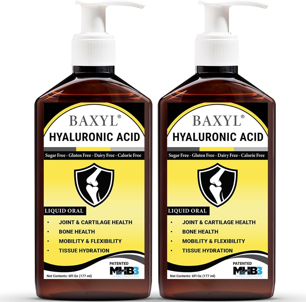 BAXYL נוזל Hyaluronan Acid תוספת עבור עזרה משותפת - 6 oz.(Pack של 2)