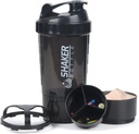 חלבון Shakerבק,16 oz Shake Cup עבור אבקת חלבון עם אחסון, ספורט מים בקבוק, לא Slip 3 שכבה Twist Off 3oz גביעים עם גלולה Tray Leak הוכחה שייק בקבוקים עבור חלבונים ערבוב