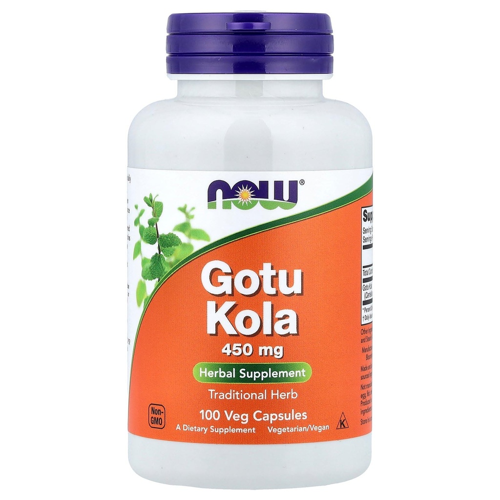 Gotu Kola, 450 מ"ג, 100 Caps by Now Foods (Pack of 2)