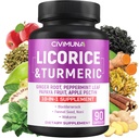 Licorice קפסולות עם Licorice, Turmeric Root, ג'ינג'ר Root, Pepperנט Leaf, Papaya פירות 3 חודשים אספקה