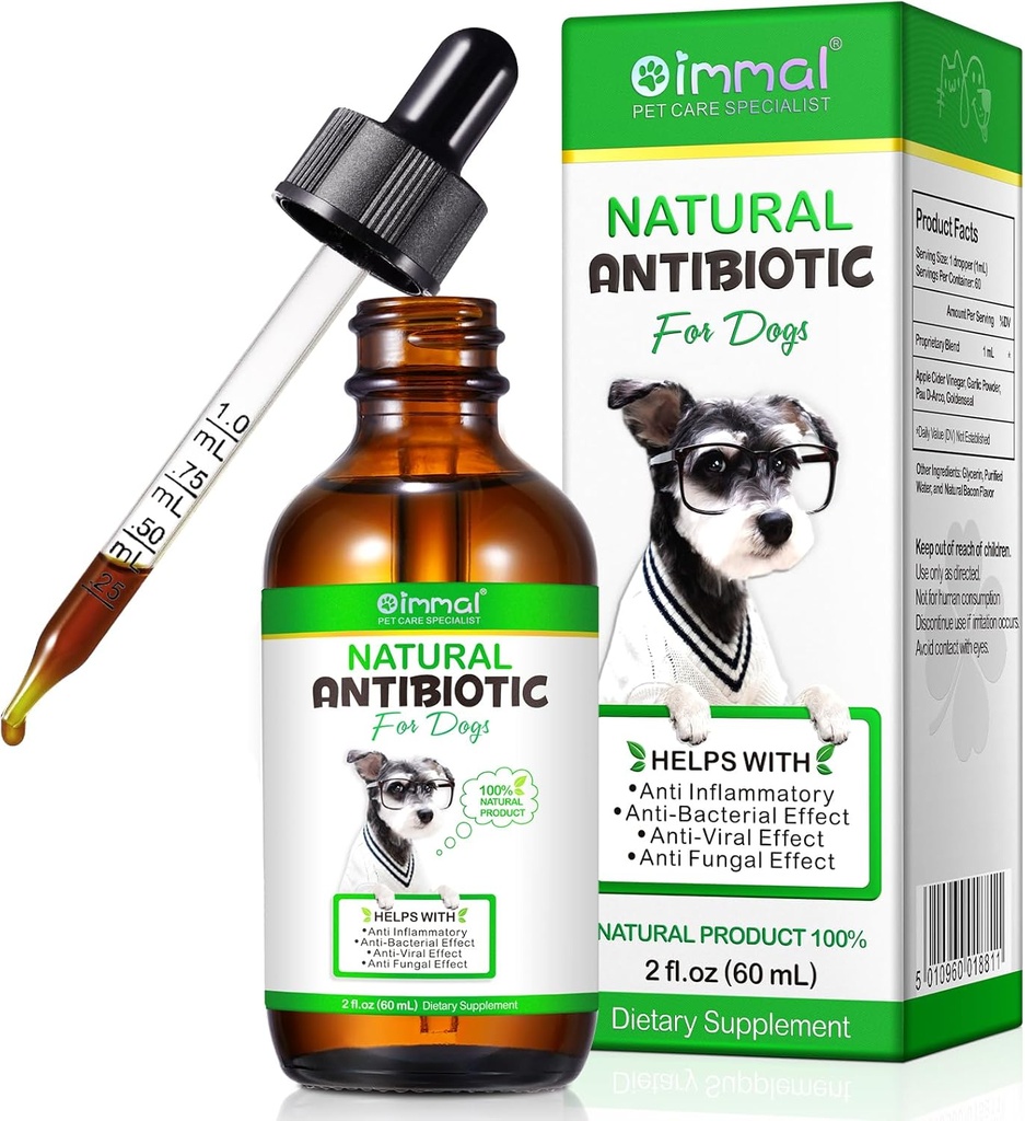 Generic Antibiotics for Dogs, dog Antibiotics, Dog Supplies Antibiotics, Natural Dog Antibiotics Supports Allergy and Itch Relief, Dog Multivitamin for חיות 60 מ"ל / 2 Fl Oz