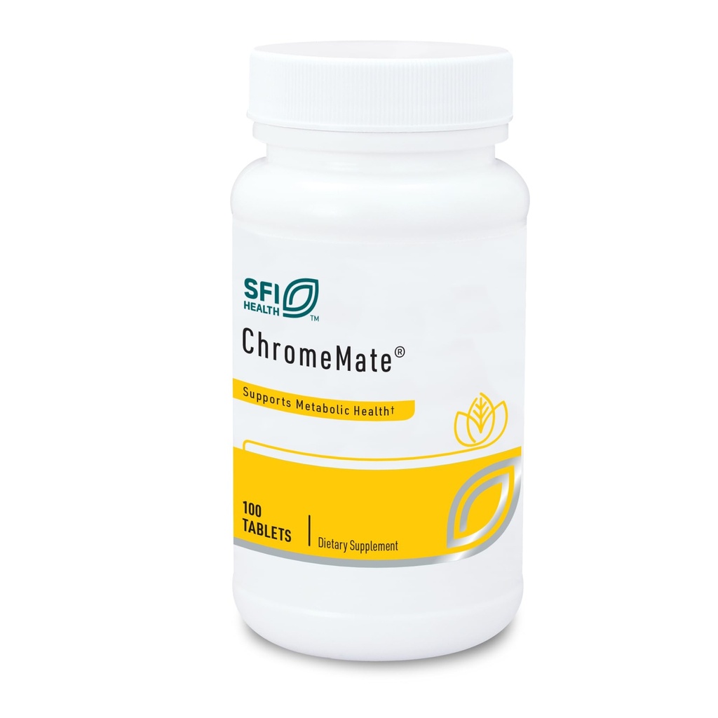 Klaire Labs SFI Health Chromemate - Chromemate Chromium Polynicotinate 200mcg תוסף - Bioavailable Form of Chromium with Niacin - Hypoallergenic (100 טבליות)