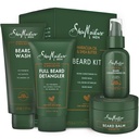 SheaMoisture Beard-Care Kit for Men, כולל Wash, Balm, Oil, Conditioner, Natural Shea Butter & Marcuja שמן, מתנה גדולה