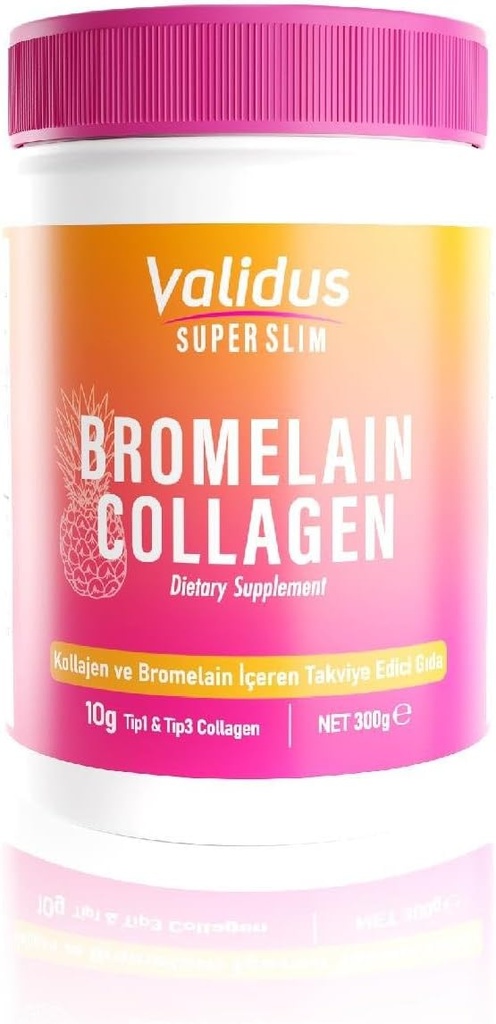 VALIDUS Collagen Peptides + Bromelain אבקה 300 גרם