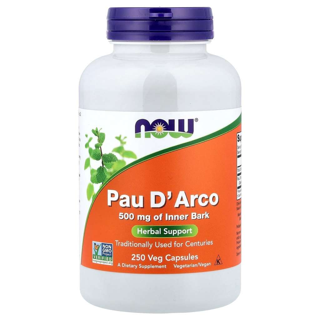 Now Foods PAU D'oku, 500 מ"ג, 250 קפסולות Veg