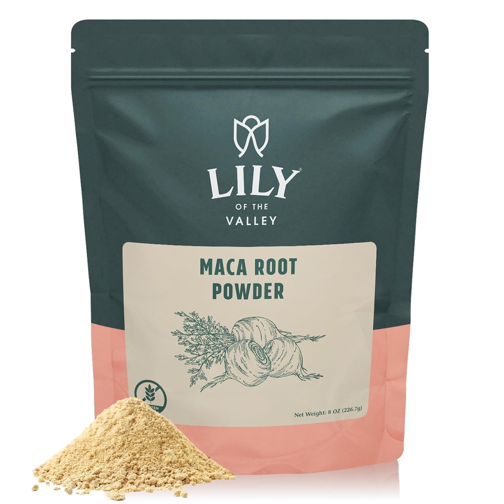 לילי של עמק Maca Root אבקת - Great Superfood for Breakfast, Smoothies & Baking - Premium Class - Gelatinized for Easy Digest - טבעוני & Gluten-Free - ארוז ב- Resealable Pouch (8oz, 226g)