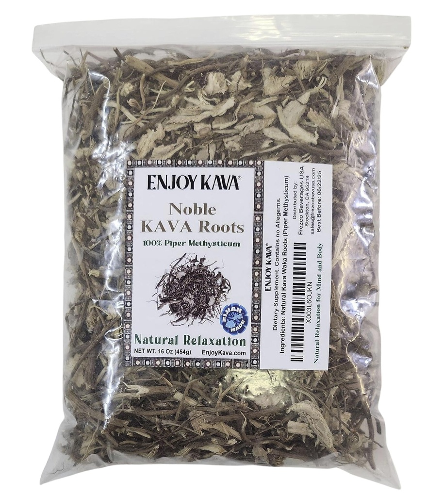 100% נובל KAVA - Root Cut & Sifted (16 Oz Bag) הגיע מאיפי FIJI