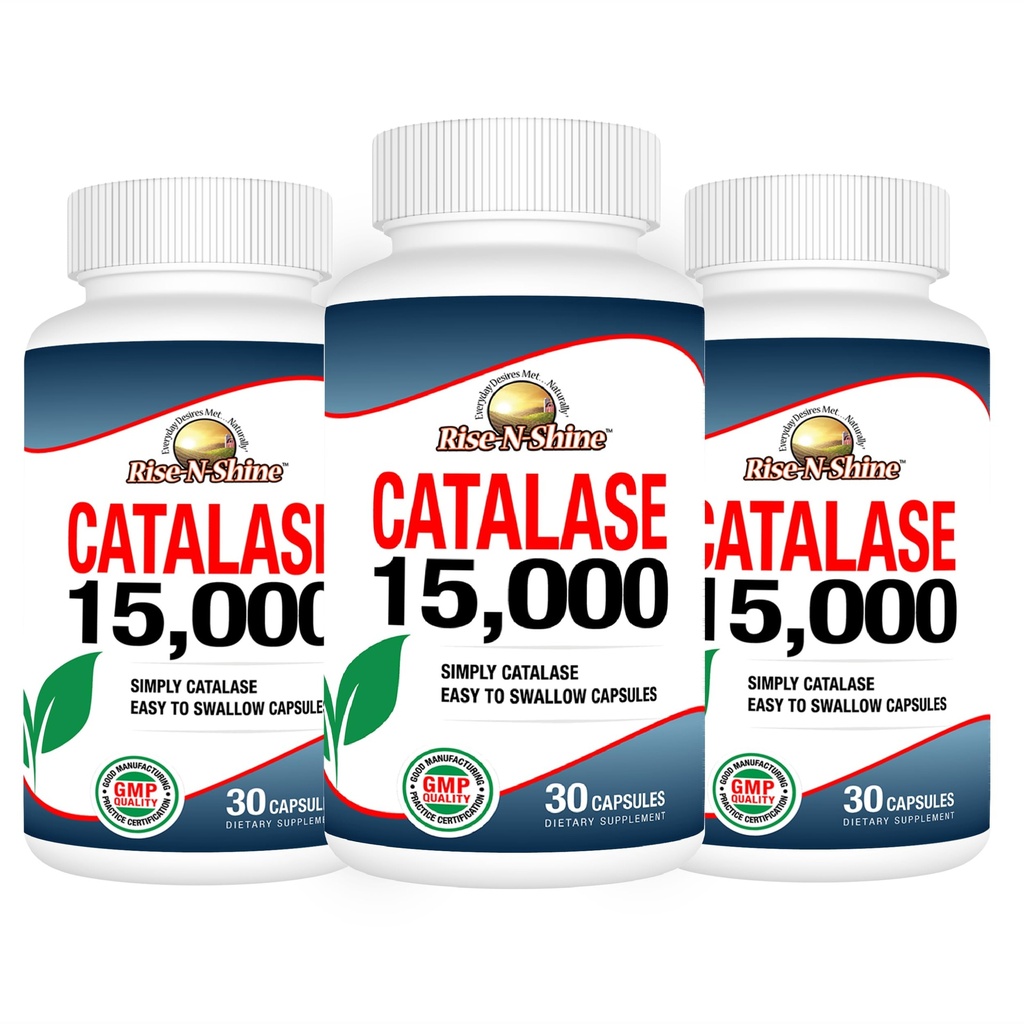 עלייה-N-Shine Catalase תוסף 15,000 - Powerful Antioxidant Enzyme for Hair Health - תוספי שיער לשיער חזק - 90 קפסולות - חבילת 3 בקבוקי גודל מלא (90 ימים אספקה)
