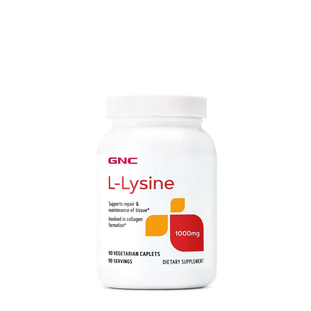GNC L-Lysine 1000mg - 90 טבליות צמחוניות (90 משרתים)