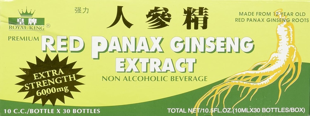 רויאל המלך Red Panax גינזנג לחלץ 6000 מ"ג, 0.33 Fl Oz (Pack of 30)