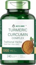 כורכום Turmeric Curcumin עם Black Pepper 3000 מ"ג | תמיכה ישירה | 240 קפסולות | Turmeric Complex Supplement | Non-GMO, Gluten Freeten