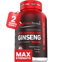 Herbtonics Red Panax גינזנג 1500 מ"ג - תוספת אנרגיה עבור Peak Performance, Focus & Vitality - High Potency Geneseng Root Extract - 120 קפסולות טבעוניות
