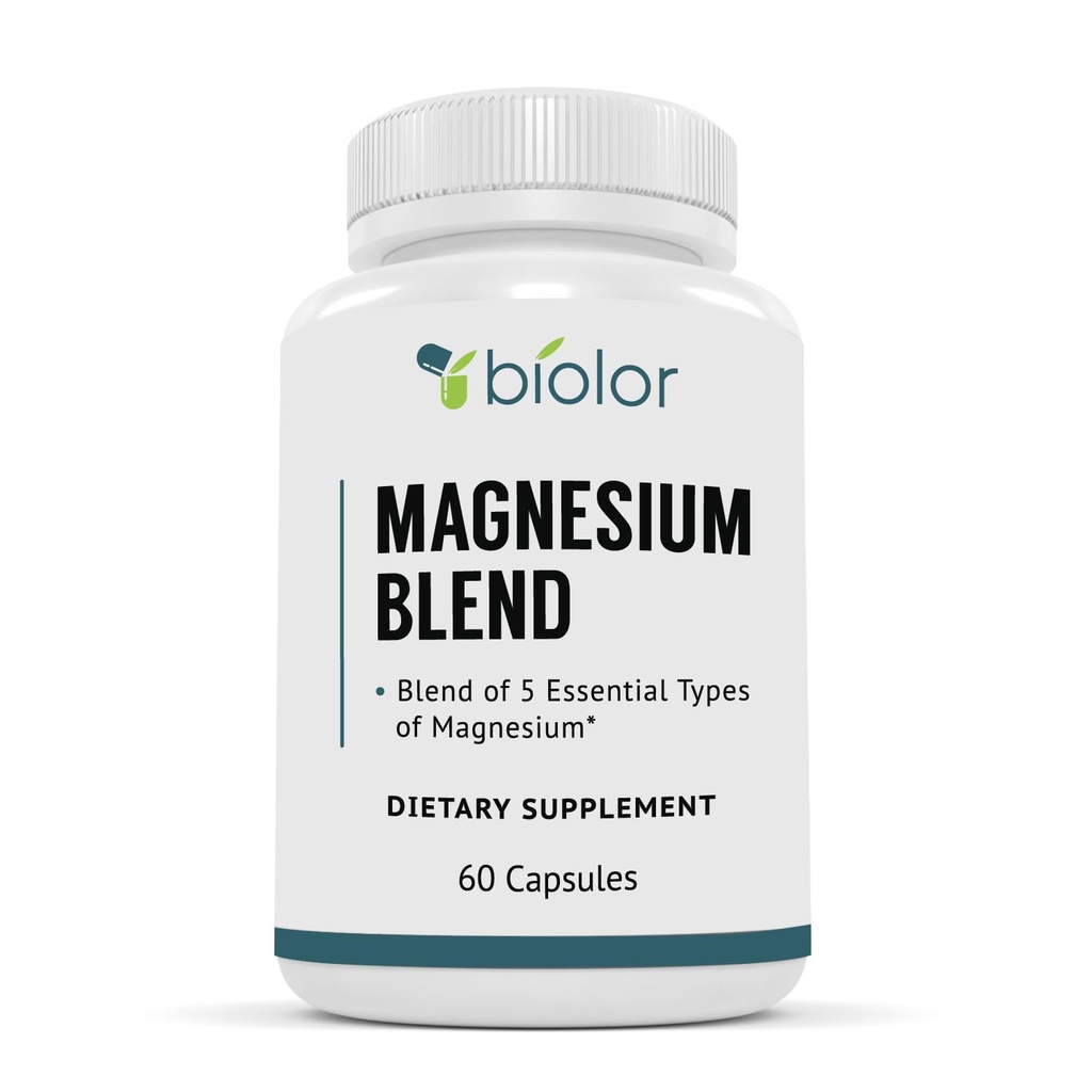 Magnesium Complex תוסף, Full Spectrum Magnesium Band, Magnesium Glycinate עם Malate, Citrate, Turinate ו Gluconate - High Absorption Magnesium תוסף מגנזיום, Magnesium Complex כמוסות