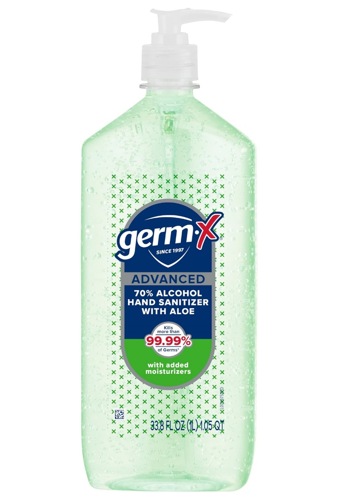 Garm-X Advanced Hand Sanitizer עם Aloe ווויטמין E, Non-Drying Moisturizing Gel, Instant and No Rinse Formula, Pumpבק, Back to School Supplies, 1 Liter