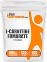 BulkSupplements.com L-Carnitine Fumarate אבקה - תוספי Carnitine, Sports Nutrition, L-Carnitine 500 מ"ג - Gluten Free, 500 מ"ג למשרת, Gluten Free, 250g (8.8 oz) (Pack of 1)