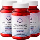 Relumins Advance Nutrition Gluta 1000 - מופחת L-Glutathione, Alpha Lipoic Acid & Rose HIPS, תמיכה אנטי-חמצן עבור Skin & Total Wellness, המיוצר בארה"ב - 30 קפסולות x 3 בקבוקים (45 ימים אספקה)