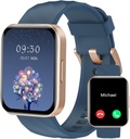RUIMEN Smart Watches for Women Men (Answer / Make Calls) Compatable with iPhone / Android Phones, 1.85" HD Screen Fitness Tracker Heart Rate Monitor 100+ Sport Tracker Water Resistance (כחול)