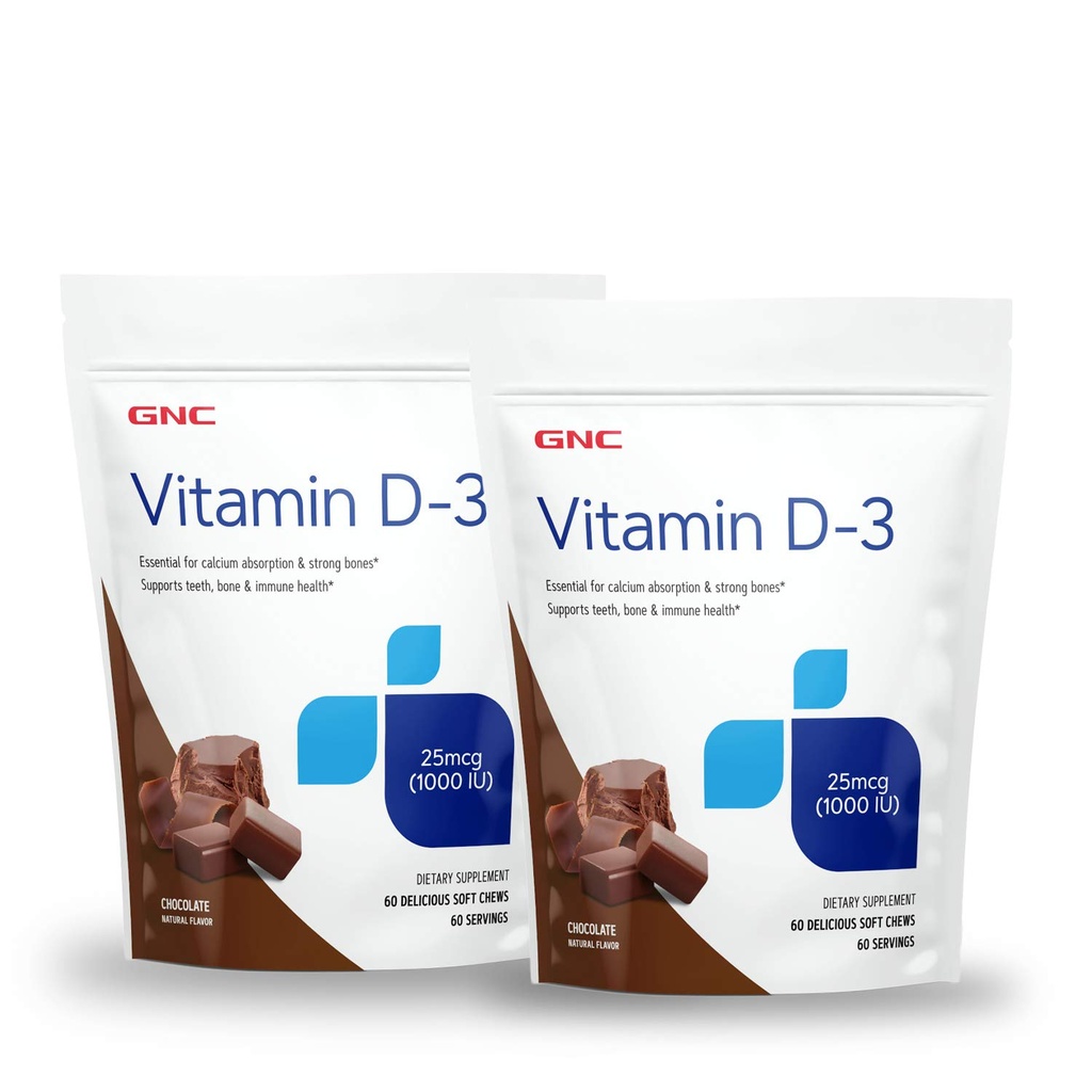 GNC ויטמין D-3 Soft Chews 1000IU - שוקולד