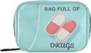 Nanle Medical Pills Pill Box 7 Day Bag Racinger עם Zipper Portable Medium Size עבור תוסף ויטמין Aקריקטורה כחול 4.6 x 3.14 x 1.88 Inch, 1.0 Count Count Count