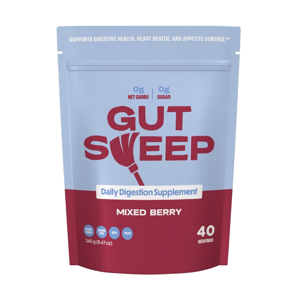 Gut Swaep - Daily Digest - Psyllium Husk - תומך Appetite Control - Gluten Free & Plant Based - Keto & Paleo Friendly - 40 משרתים - מעורב ברי ברי