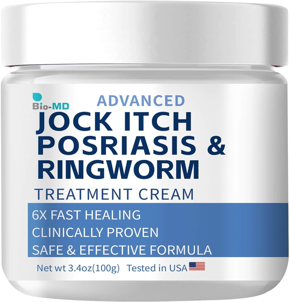 ביו-MD Jock Itch Cream, Jock Itch Cream תוספת כוח לגברים ונשים, Psoriasis Cream, Ringworm Treatment for Humans, Itch Cream - Powerful & Fast Relief