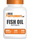 BulkSupplements.com Fish 1000 מ"ג Softgels - תוספי שמן דגים, אומגה 3 תוספי מזון - Gluten Free, 1 Softgel לכל משרת, 240 הרוזן (Pack of 1)