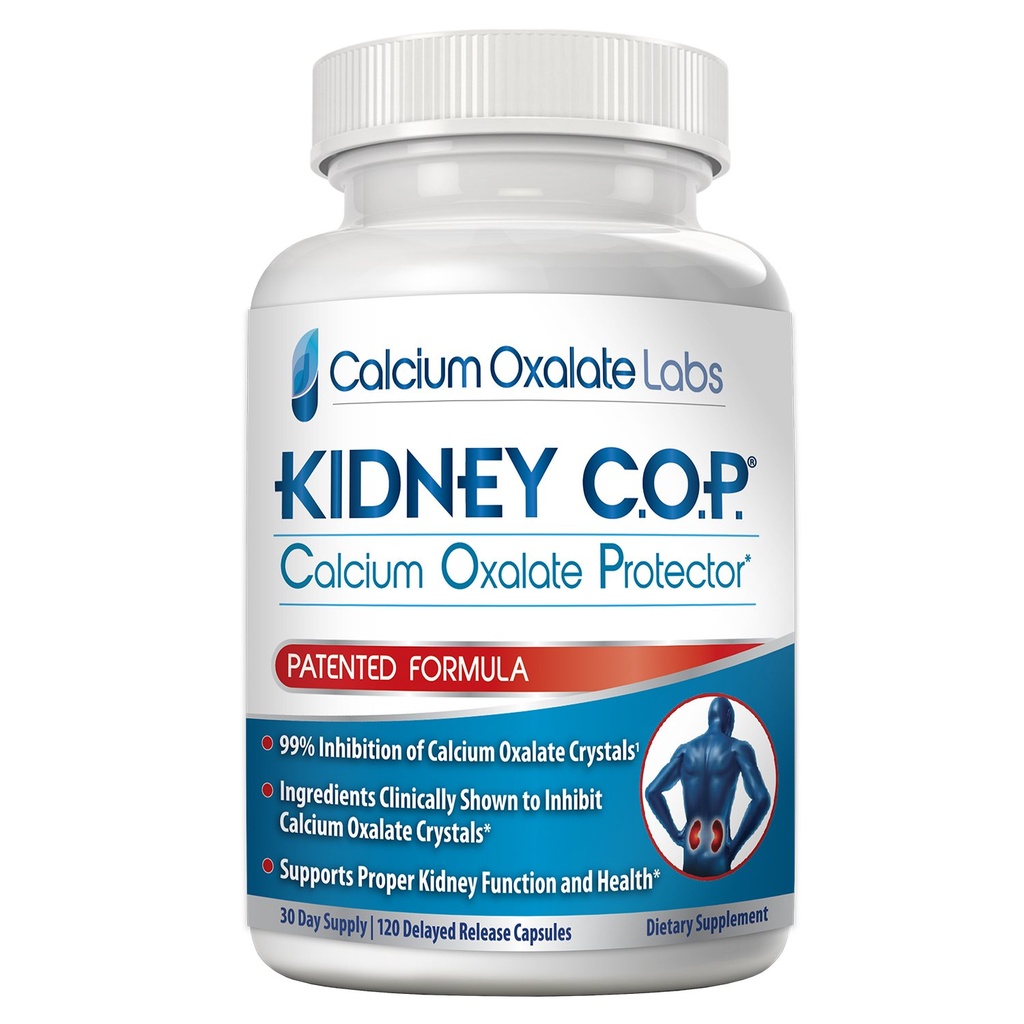 KIDNEY C.O.P. Calcium Oxalate Protector 120 קפסולות, תמיכה קידנית פטנט עבור גבישי Calcium Oxalate, להפסיק לחזור