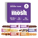 MOSH Variety Pack Keto חלבונים Bars, סיבים גבוהים, Low Carb, Gluten Free, גבוה חלבונים, Brain Healthy חטיף עם Ashwagandha, Lion's Mane, 6 Count