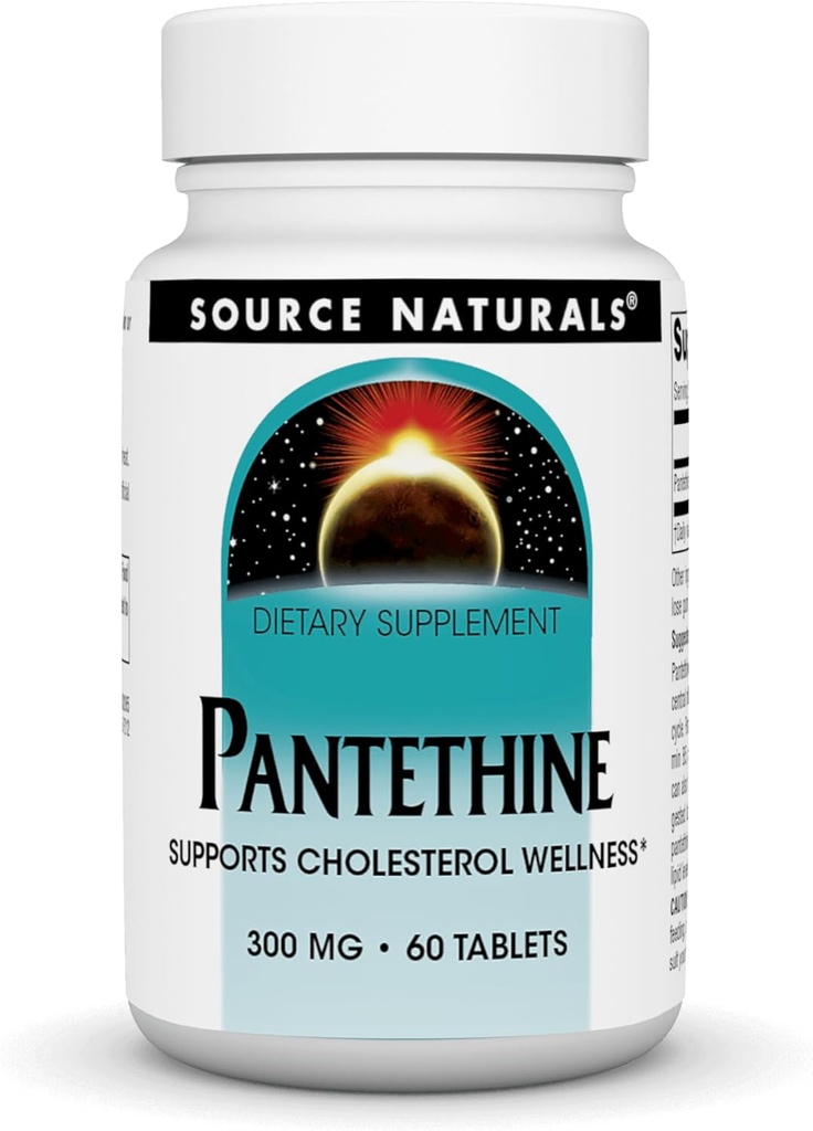 מקור טבעי Pantethine, תומך כולסטרול בריאות*, 300 מ"ג, 60 טבליות