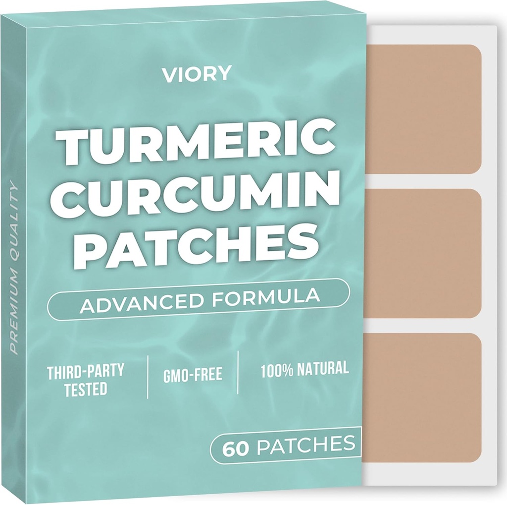 Turmeric Curcumin Patches (Pack של 60) - 100% פטך טבעי לנשים וגברים - עם Biotin - תמיכה גופנית - שיפור פורמולה