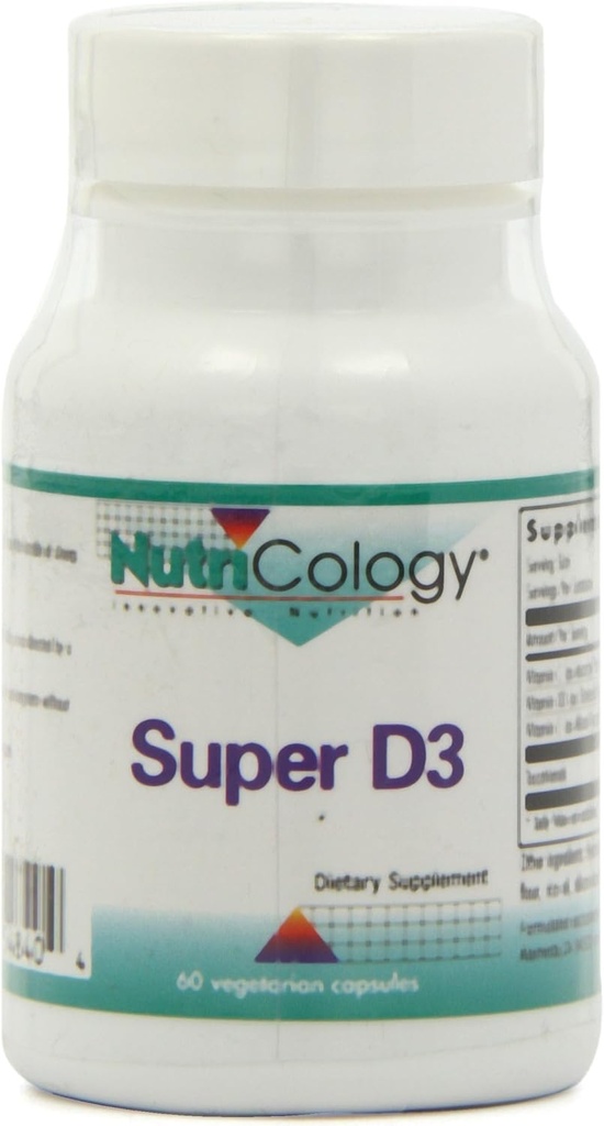 תוספי תזונה Super D3 Dietary - Bone & Immune Support, Cholecalciferol עם C & E, קפסולות צמחוניות, Gluten Free - 60 Count