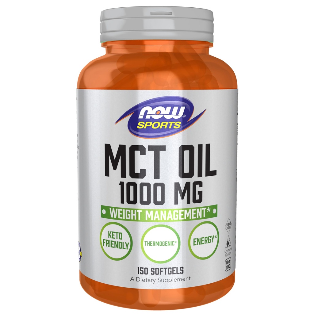 Now Foods Sports Nutrition, MCT (Medium-chain triglycerides) שמן 1000 מ"ג, ניהול משקל, 150 Softgels