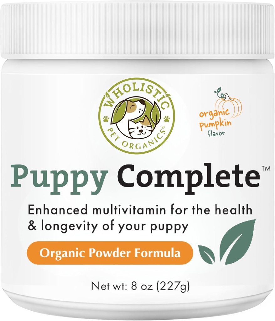 Milistic Pet Organics Puppy Complete - כלב רב ויטמין אבק - 8 Oz - ויטמינים לכלבים יומי ותוספים עבור מזון תוצרת בית - מערכת החיסון, עור, קואט & בריאות כללית - קטן וגדול Puppies