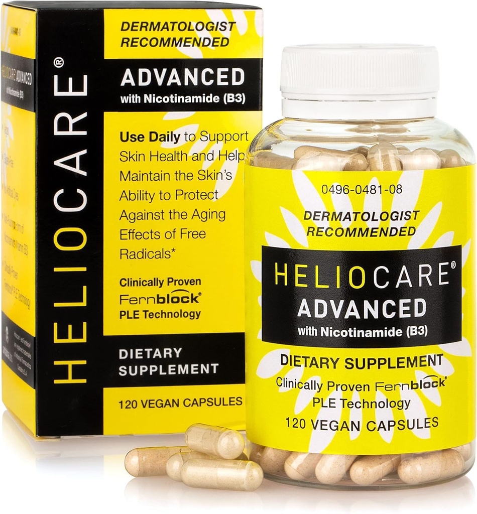 He-lioc-a-re Adv-ANC-ed Niacin B3 תוסף: פרנ לחסום PLE לחלץ 240 מ"ג עבור משרת - תמיכה ב- Skin Cell Health W/Antioxidant Rich B3 Niacin 500 מ"ג - 120 קפסולות טבעוניות