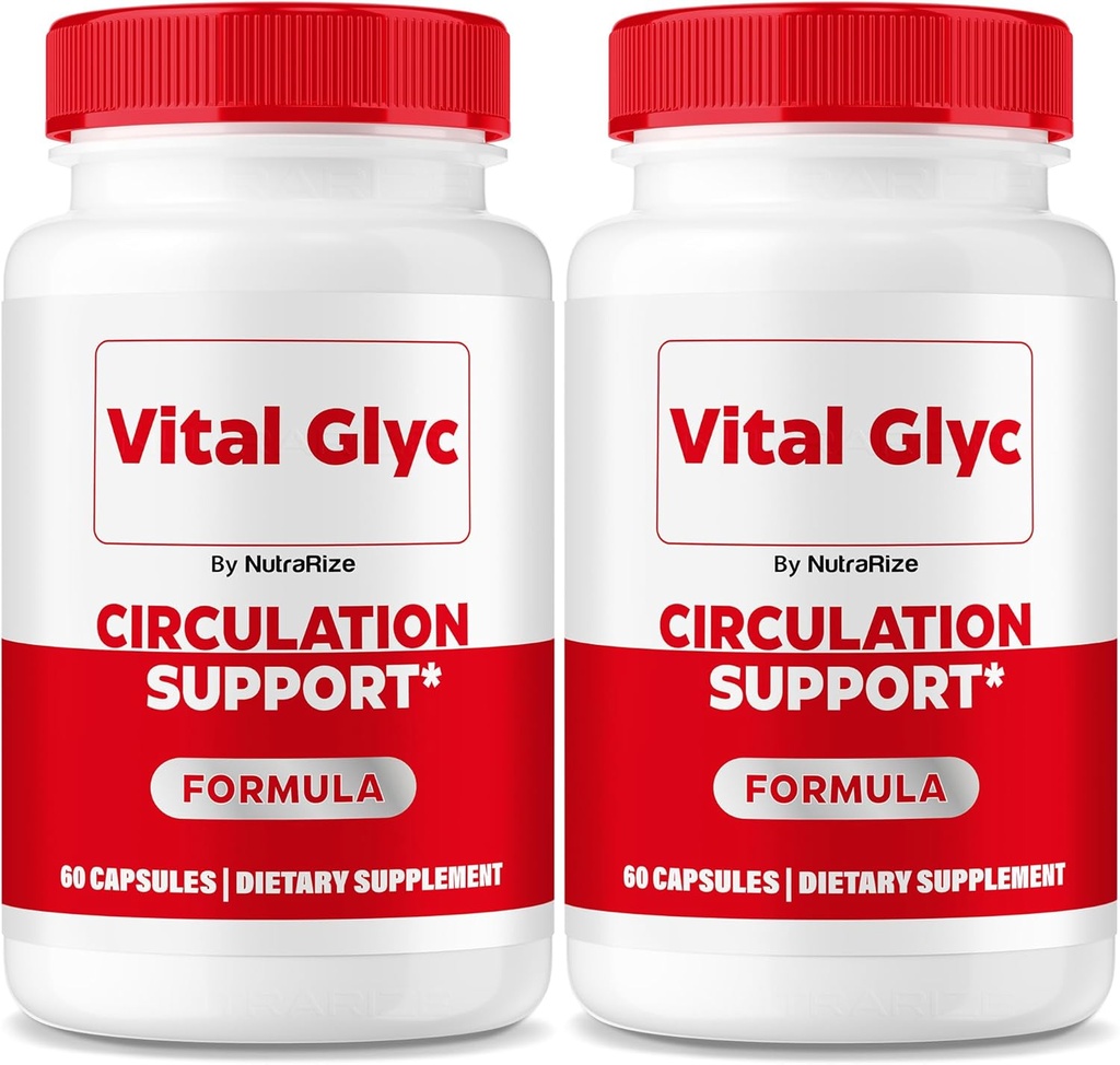 (2 Pack) Vital Glyc כמוסות - פורמולה תמיכה דם רשמית, Vital Glyc Blood Vessel ניקויer, Vital Glyc Glyc Glyc Glyco Optimizer Pills, תומך הכולל בריאות ובריאות, אבקת Vital Glyc (120 קפסולות)